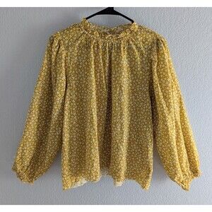 The Great Chime Top Women's Size 1 (US S) Sunbeam Leopard Floral Yellow Blouse
